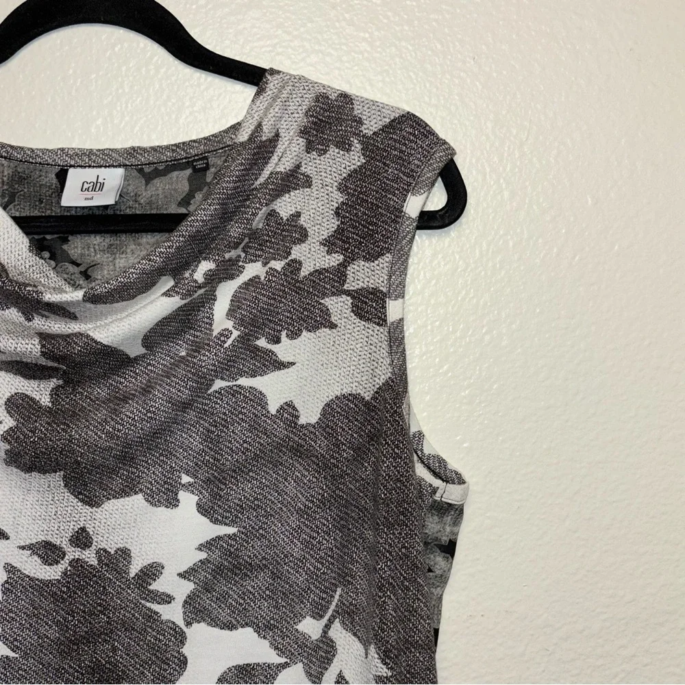 Cabi #3057 Tango Floral Drape Tank black,white,gray floral Woman's Size Medium - Picture 6 of 16